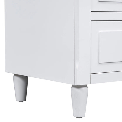 White Nightstand for Bedroom, Atumon Nightstand with 3 Drawers, Wood Bedside Table, Modern Nightstand Furniture for Bedroom, 28"L x 16.9"W x 28"H