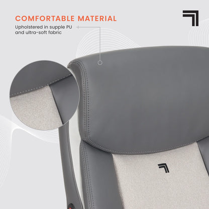 Sharper Image S-120 Massage and Heat Office Chair, Gray/White
