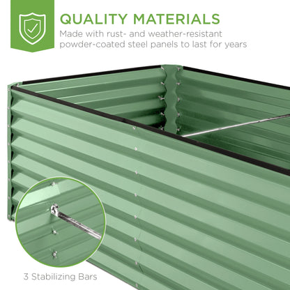 Best Choice Products 8x4x2ft Outdoor Metal Raised Garden Bed, Planter Box for Vegetables, Flowers, Herbs - Gray