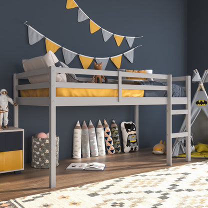 HH2Home Campbell Wood Twin Junior Loft Bunk Bed, White