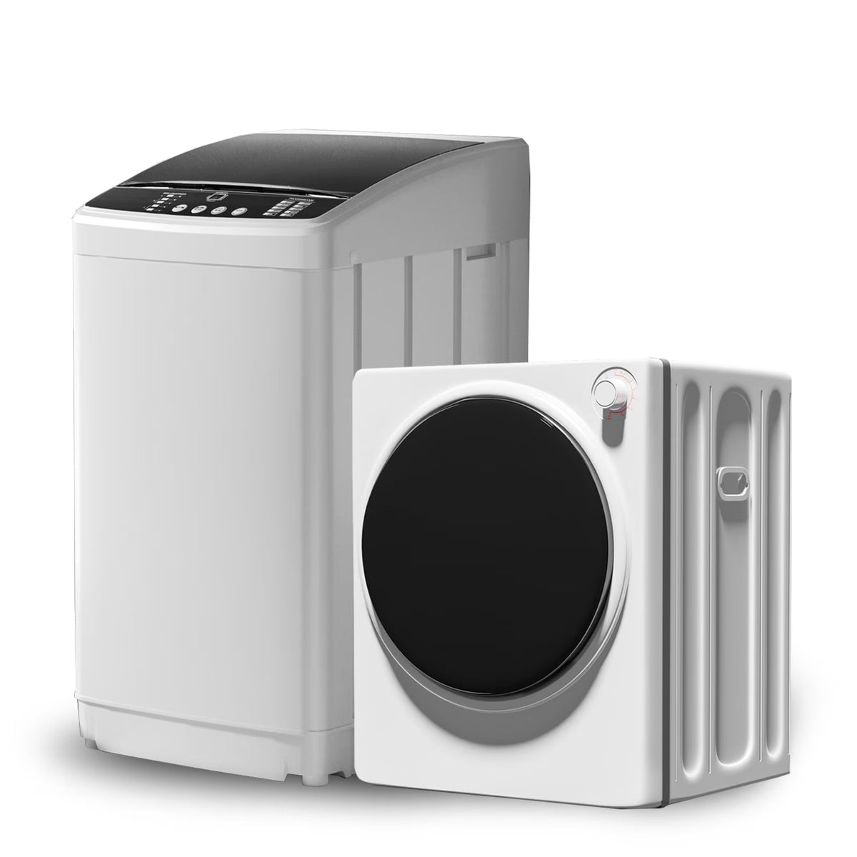 TABU Washer and Dryer Set, 17.6LBS Full Automatic Washing Machine & 8.8LBS Portable Dryer (Gray&White)