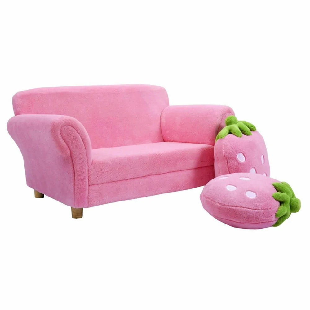 Spaco BL/PI Kids Strawberry Armrest Chair Sofa-Pink, Kids Couch for Kids