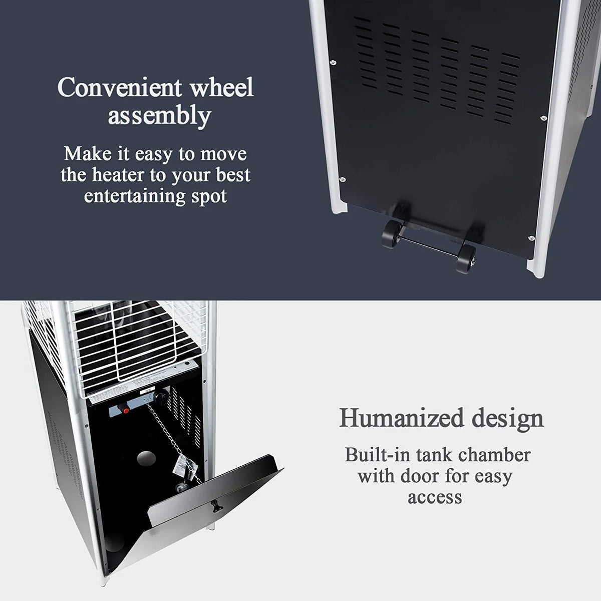Pamapic 42000 BTU Stainless Steel Propane Patio Heater