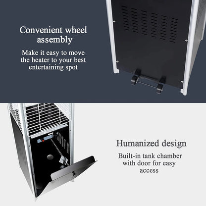 Pamapic 42000 BTU Stainless Steel Propane Patio Heater