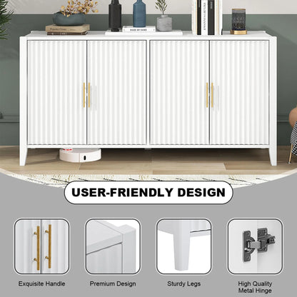 Black Accent Cabinet, Atumon Storage Cabinet Furniture, Modern Buffet Sideboard, Wooden Accent Cabinet with 3 Doors, Accent Storage Cabinet for Entryway Hallway Living Room, 48"L x 17.7"W x 31.9"H