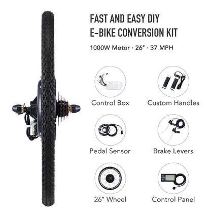 Viribus Electric Bike Conversion Kit 26" Rear Wheel 1000W Hub Motor LCD eBike DIY Set