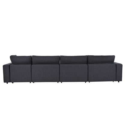 Harper & Bright Designs Convertible Modular Sectional Sofa with 2 Removable Ottomans & Pillows, Large U Shape Cloud Couch with Reversible Chaise for Living Room, Grey