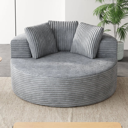 Sodrens Oversized Chaise Lounge Chair Indoor,Upholstered Sofa Bed with Throw Pillows and Armrests,Sleeper Chair for Living Room,Bedroom,Brown,Corduroy