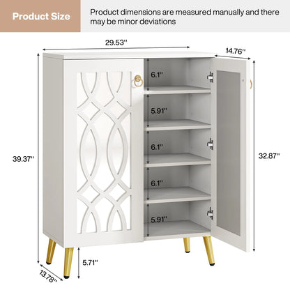 Tribesigns Large Wooden Freestanding 25-Pair Shoe Rack Closet Storage Cabinet for Entryway, Bedroom