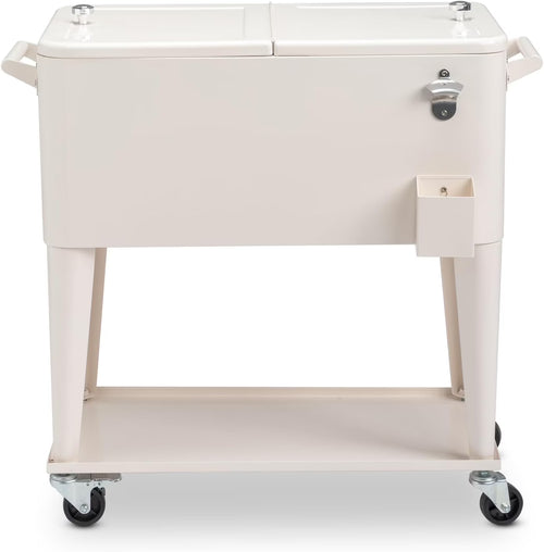 HEYWU 80 Quart Ice Chest Water Cooler with Bottle Opener, Milk White