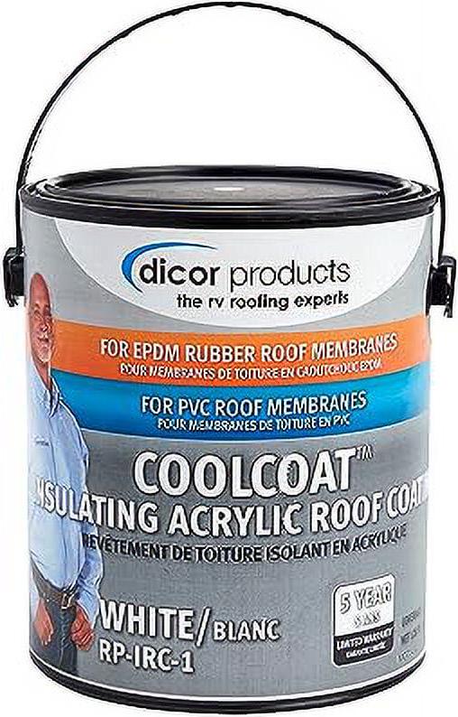 Dicor RP-IRC-1 EPDM Rubber Roof CoolCoat Part 2 - White. 1 Gallon