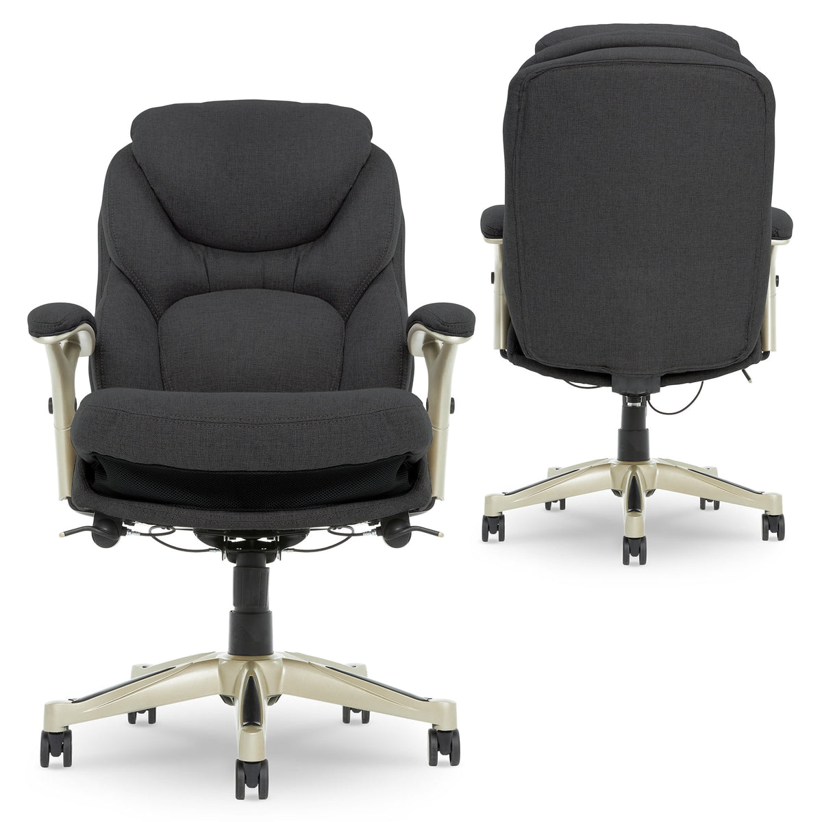 Serta Back in Motion Technology Fabric Executive Office Chair, Light Gray