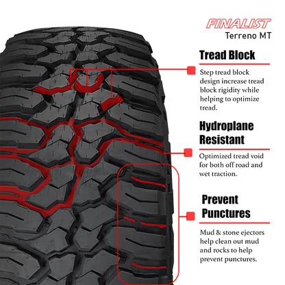 Finalist Terreno M/T 285/70 R17 All Season LT285/70R17 10 Ply 121/118Q LR E Mud Terrain Tire (No Rim)
