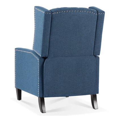 Triple Tree Modern Fabric Foam Wood Solid Print Nailhead Trim Accent Chair, Beige
