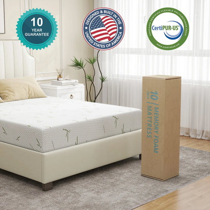 6'' Twin Size Memory Foam Mattress with Cover Breathable Bed Mattress in a Box, CertiPUR-US, Made in USA