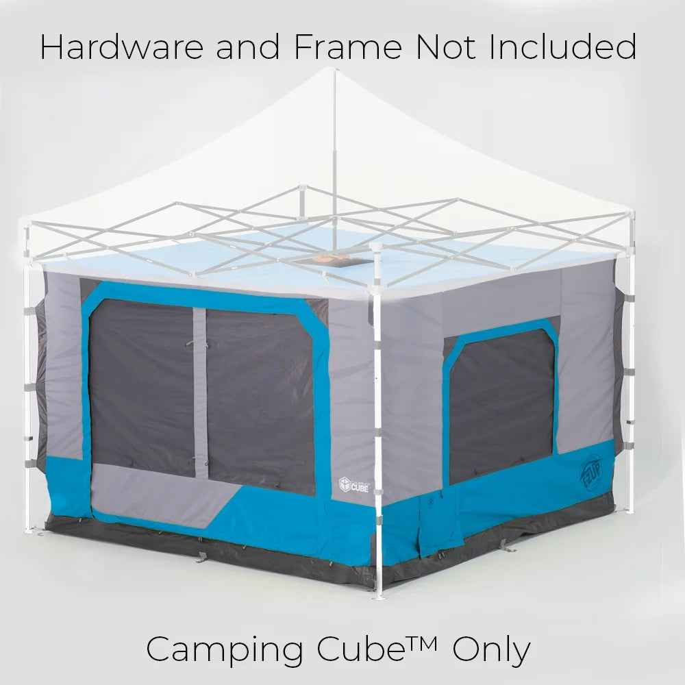 E-Z Up® Camping Cube™ 6.4, Outdoor Camping Cube Converts to 10" Straight Canopy Tent, Royal Blue