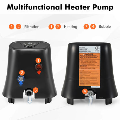 Costway Electric Heater Pump 1350W SPA Control Center for Bubble with Touch Panel