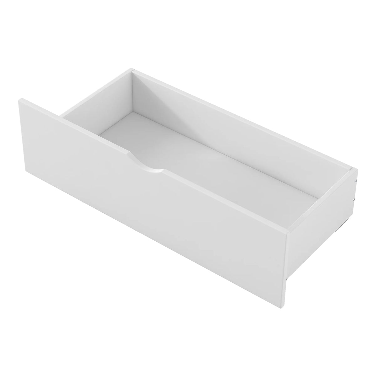 Euroco Wood Twin Size Platform Bed with 2 Drawers and Ladder for Kids and Toddlers, White