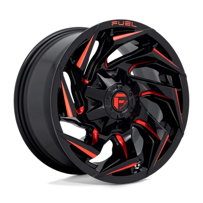 Fuel D755 Reaction 17X9 5X114.3/5X127 1Et 78Cb Gloss Black Milled With Red Tint Wheel