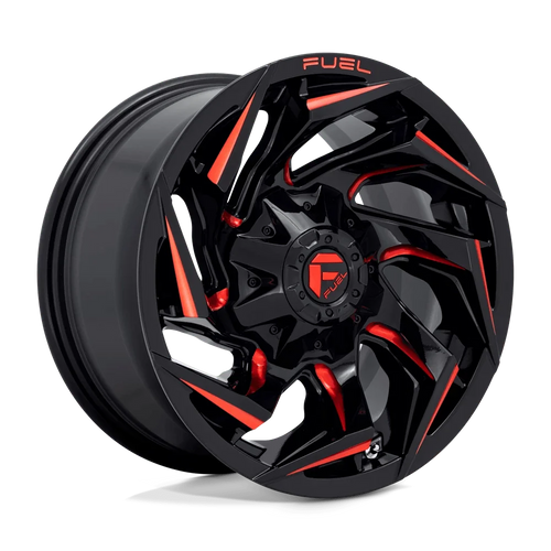Fuel D755 Reaction 17X9 5X114.3/5X127 1Et 78Cb Gloss Black Milled With Red Tint Wheel