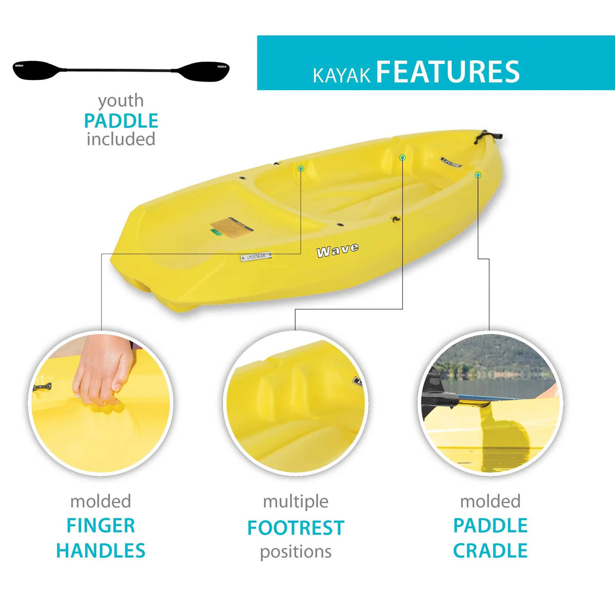 Lifetime Wave 6 ft Youth Kayak, Fire Red (91401)