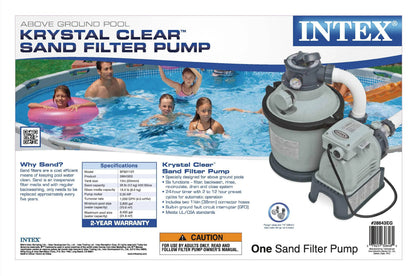 Intex 1200 GPH Krystal Clear Above Ground Pool Sand Filter Pump Set | 28643EG