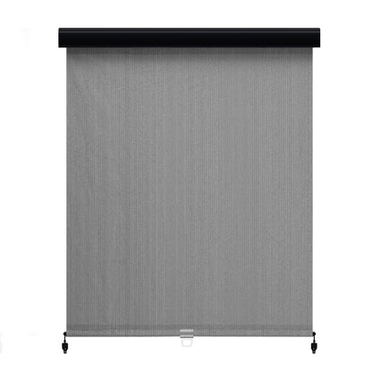Vicllax Outdoor Patio Blinds Sun Shades Spring Roller Shade with Valance for Patio, Gray, 8'Wx8'H