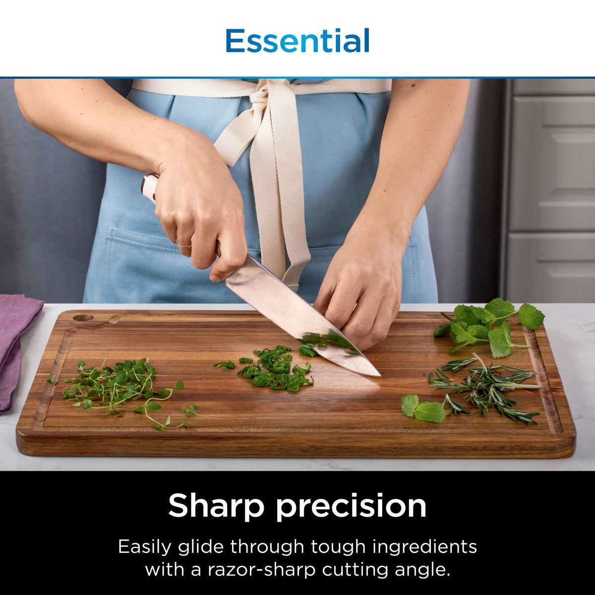 Ninja Foodi NeverDull 10-Piece Stainless Steel Essential Knife System with Sharpener, K12010 Black/Gray