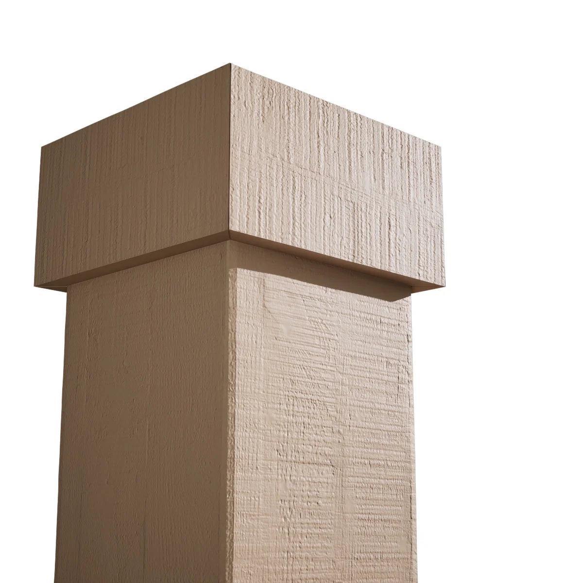 Ekena Millwork 18"W x 5'H Hand Hewn Endurathane Faux Wood Non-Tapered Square Column Wrap with Standard Capital & Base