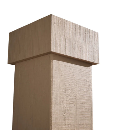 Ekena Millwork 18"W x 5'H Hand Hewn Endurathane Faux Wood Non-Tapered Square Column Wrap with Standard Capital & Base