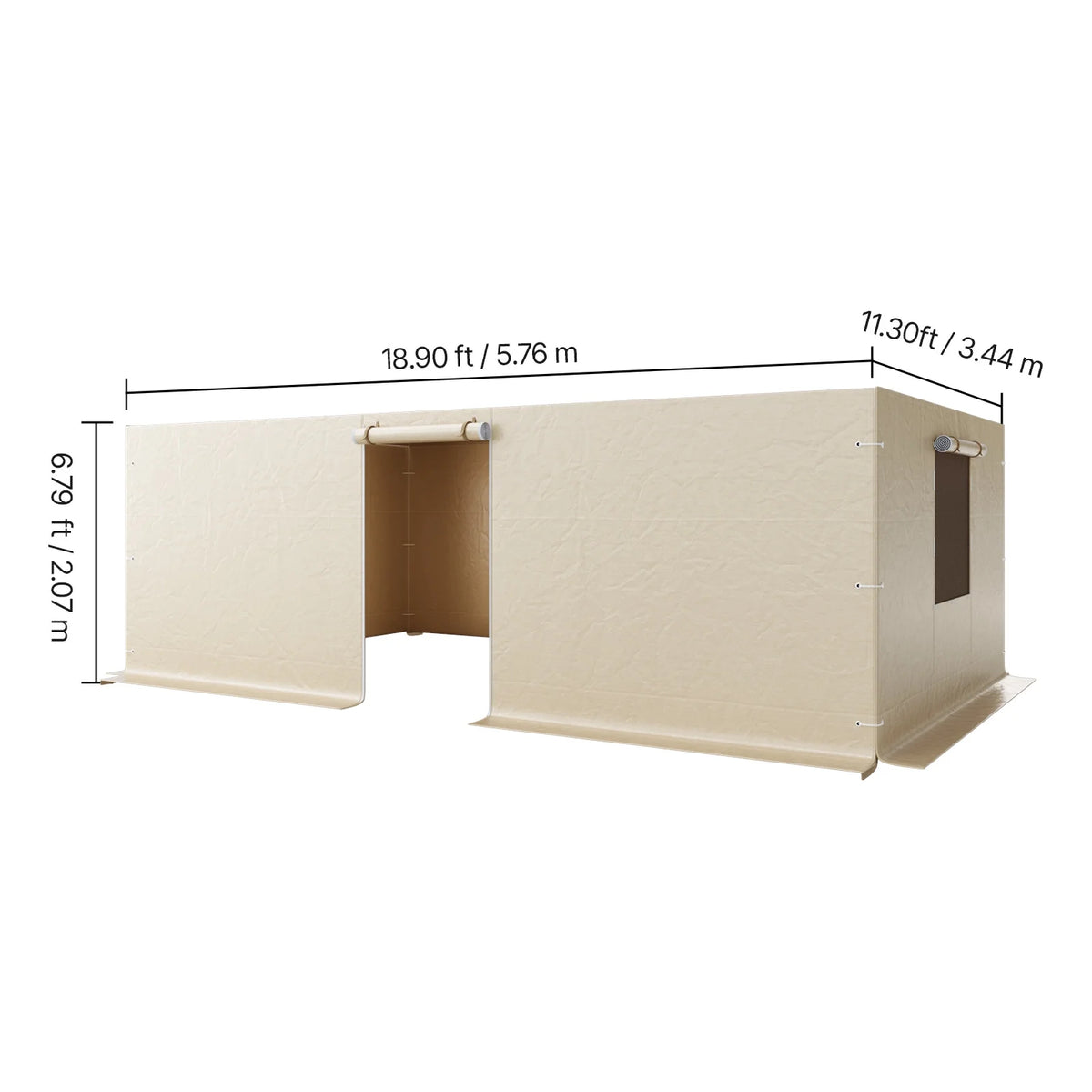 VEVOR Gazebo Sidewall Fits 12 x 20 ft Gazebos, 4-Panel Winter Cover Side Walls for Hardtop Gazebo, High-Density PE Material, All Weather Outdoor Cover with Mesh Windows, Gazebos not Included