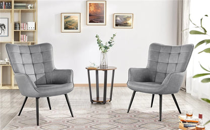 Alden Design Mid-Century Modern Faux Leather Wingback Accent Chair, Brown