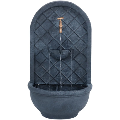 Sunnydaze Messina Polystone Outdoor Solar Wall Fountain, Bronze