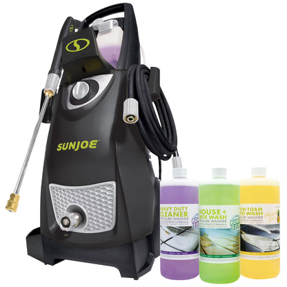 Sun Joe Electric Pressure Washer with Wheels and 3 Pack Pressure Washer Cleaner