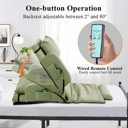 Adjustable Power Lifting Bed Backrest for Elderly Patient Injured, Sit-up Back Rest Chair for Neck Lumbar Back Support, Electric Lifting Backrest for Bed (Gray)