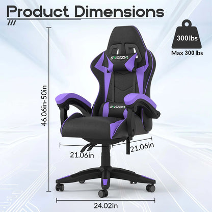 Bigzzia Gaming Chair with Footrest, Gaming Chair for Adult with Headrest and Lumbar Support,Red