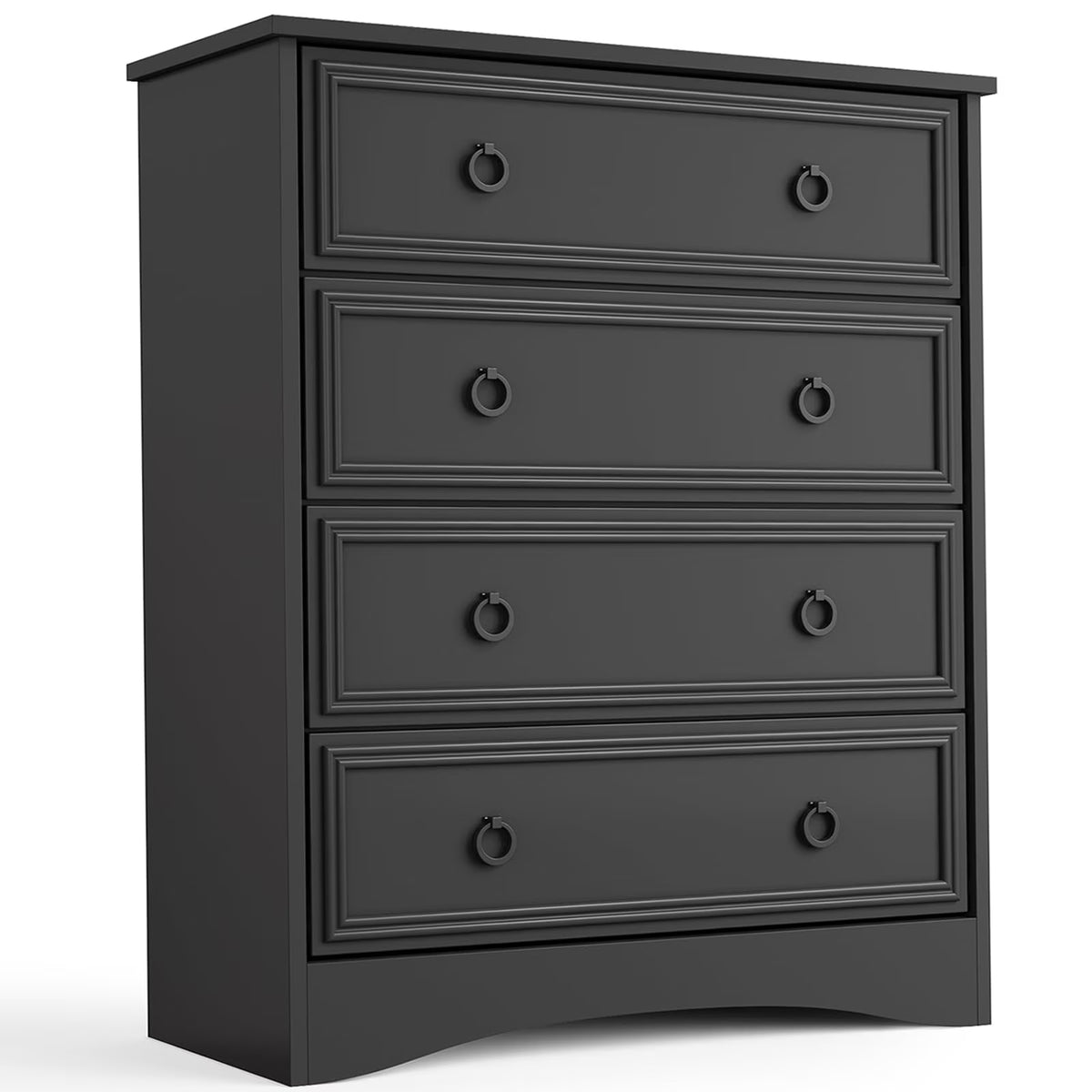 LGHM 4 Drawer Dresser, Modern Wood Chest Dresser for Bedroom Livingroom Gray