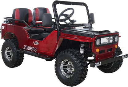 X-Pro 125cc Jeep Go Kart, 3-Speed Semi-Automatic Transmission w/Reverse, Big 18" Aluminum Rim Wheels