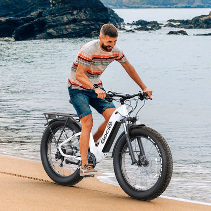 Gocio Electric Bike for Adults, 26" Fat Tire E-Mountain Bike, 1350W Peak Motor 48V 15Ah Battery, 22MPH 7-Speed Ebike for off Road, UL 2849