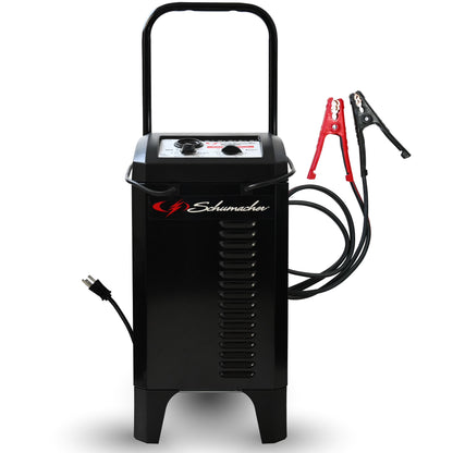 Schumacher Electric Wheeled Manual 10A Car Battery Charger and 200A Engine Starter, 40A Boost, 6V/12V Sport, Auto, and Marine Batteries, SC1446