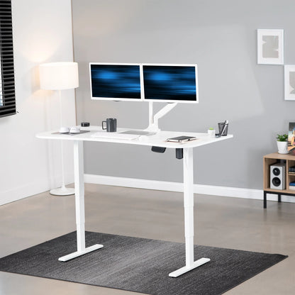VIVO Reclaimed Wood / Black 63�?x 32�?Electric Height Adjustable Stand Up Desk