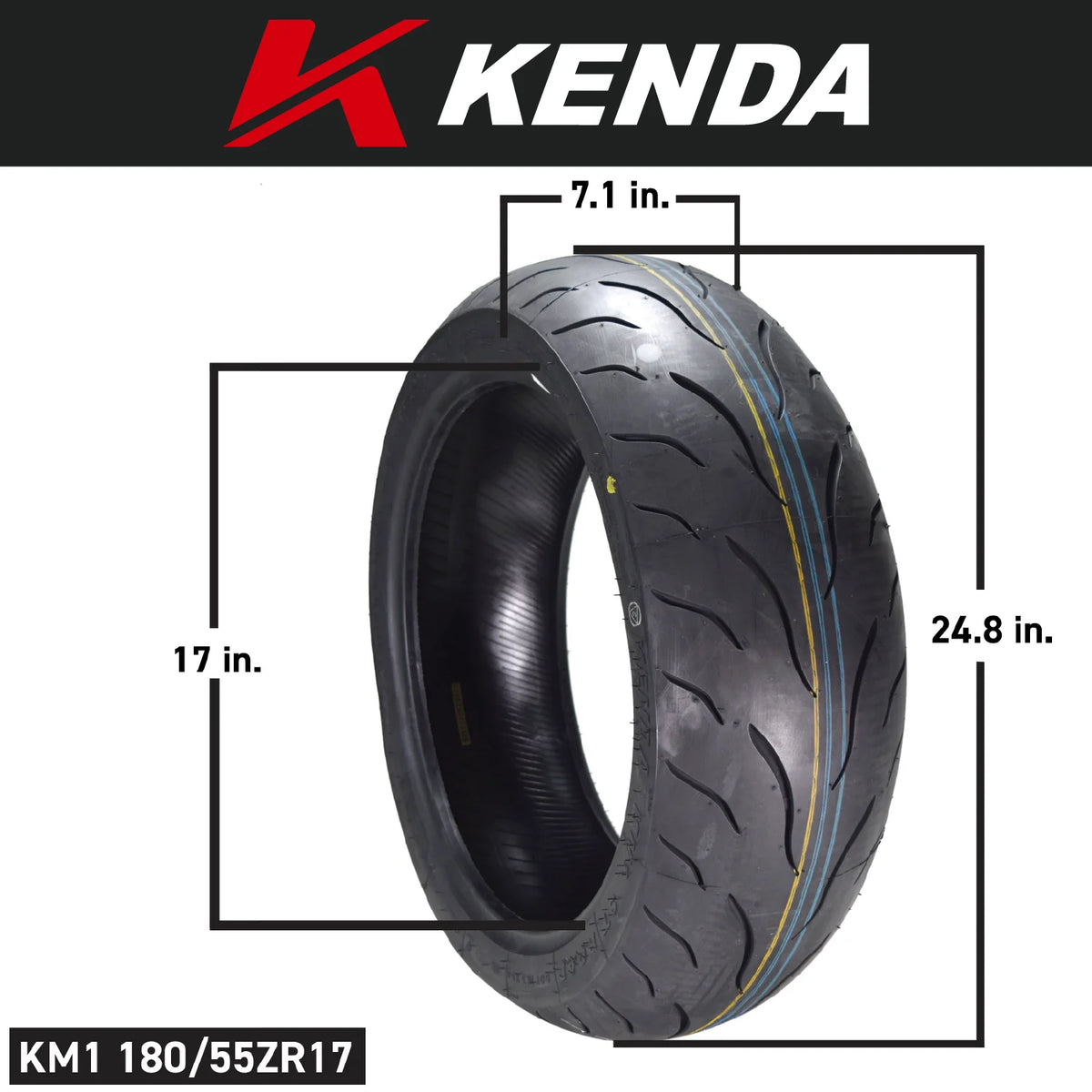 Kenda KM1 Sport Touring Rear Tire 180/55ZR17 73W TL 180/55-17 w/ Keychain