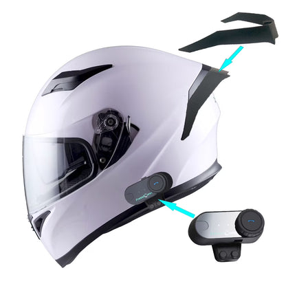 1Storm Motorcycle Modular Full Face Flip up Dual Visor Helmet + Spoiler + Motorcycle Bluetooth Headset: HJK316 Mechanic Red