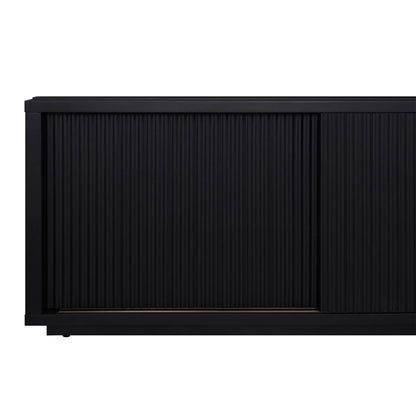 Beautiful Fluted TV Stand for TV��s up to 70�� by Drew Barrymore, Rich Black Finish