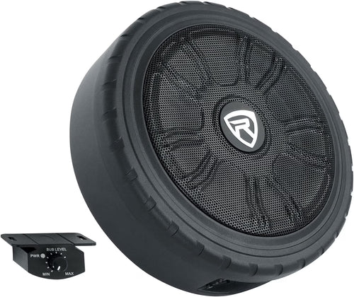 Rockville WHEEL OF BASS 8" Slim Under-Seat Powered Truck/Car Audio Subwoofer Sub