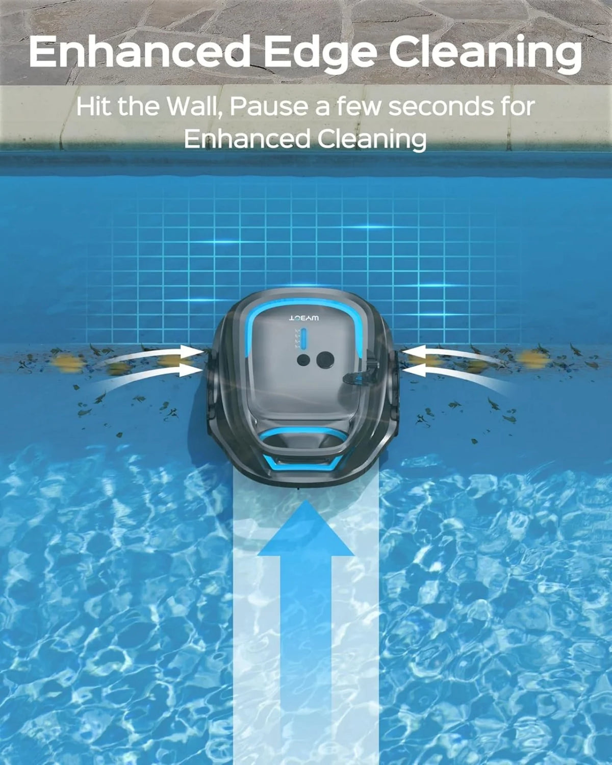 2025 New Upgraded WYBOT A1 Cordless Robotic Pool Vacuum Cleaner - Floor-Only Cleaning for Above Ground Flat-Bottom Pools (Up to 1,076 sq. ft), 120-Min Runtime, Black Green