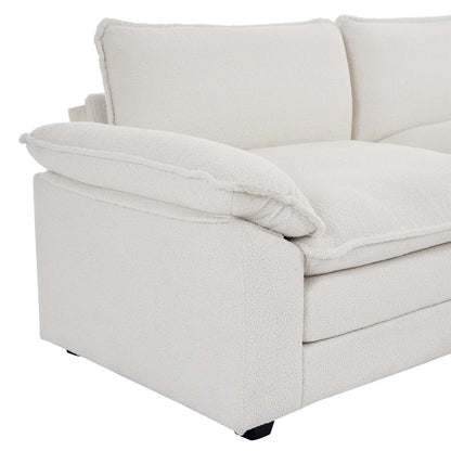 Zimtown Sectional Sofa with Ottoman, L Shaped Convertible Couch with Removable Chaise Chenille Fabric Sofa Set for 4-6 Persons Living Room Furniture Dark Grey