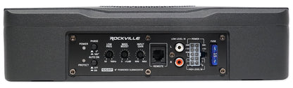 Rockville SS8P 400 Watt Slim Under-Seat Powered Car/Truck Subwoofer Sub+Amp Kit