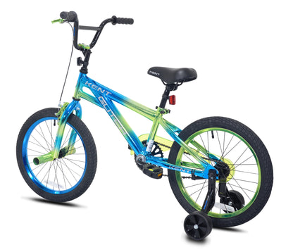 18" Kent Glitch BMX Child Bicycle, 18" Wheels, Kids Ages 6-12 Years, Blue/Green