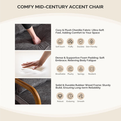 Ktaxon Accent Chair Corduroy Upholstered Armchair, Reading Club Chair with Pillow and Solid Wood Frame for Living Room Bedroom Furniture Off White